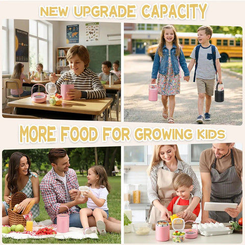 20oz Leak Proof Insulated Lunch Bowl With Wide Mouth Stainless Steel Thermos Jar Keeps Soups And Meals Hella Warm All Day Long in use in various settings.