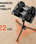 Heavy Duty Projector Stand With Adjustable Height From 22 To 36 Inches Portable Tripod Floor Stand for Office Home Stage And Studio Also Acts As Laptop Stand And DJ Rack Quick Five Minute Setup with weights demonstrating 22 lb capacity.