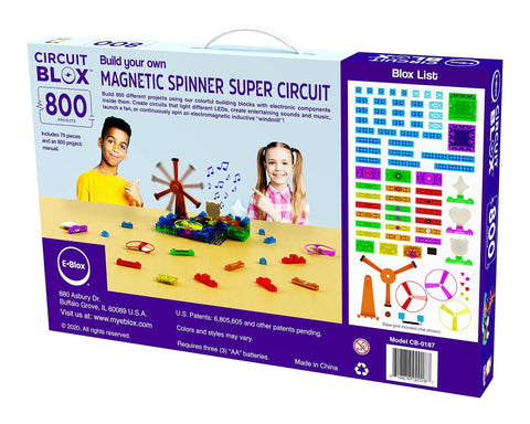 Circuit Builder Kit With 800 Project Blocks For Kids 8 And Up Coding Toys Set That Lights Up And Makes Sounds As You Build Hands On Learn Electronics And Explore Creative STEM Play box with parts list and project examples