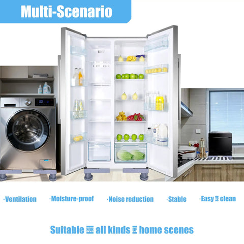 Heavy Duty Mini Fridge Stand With Mobile Rollers Supports Up To Six Hundred Lbs Adjustable Base Platform for Washer and Dryer, Grey interior