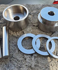Total Game Changer Coin Ring Punch Set With Four Sleek Self Centering Tools For Relaxing Jewelry Crafting includes steel punchers and dies.