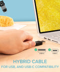 250x USB Digital Microscope With Flexible Arm Stand, 2MP Micro Camera, Handheld USB And USB C, Compatible With Windows Mac ChromeOS Linux Android iPad, Ideal For Electronics Soldering And Coin Microinspections. USB microscope with USB-A and USB-C cable beside laptop.