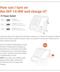 Instructions for turning on and charging the Four Probe Wireless Meat Thermometer With WiFi And Bluetooth Non Phone Connect Mode.