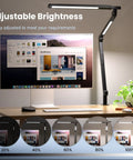 Clamp On Desk Lamp With Eye Care, Swing Arm And Stepless Dimming, Adjustable Color Temperature 3000K To 5500K, Memory And Timing, 5 Brightness Levels