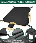 3x4ft Extra Large Dewatering Bags With Drawstring For Construction Sites Heavy Duty Non Woven Geotextile Filter Bag shown with dimensions
