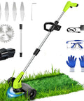 Cordless Weed Wacker 12V Battery Powered With 65 Inch Adjustable Pole Lightweight 3.72 Lb Grass Trimmer Edger Mower All In One