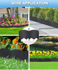DIY Landscape Edging Kit In Black, Flexible 6 Inch Tall Edging For Curves And Circles, 40 Feet Of Border System With 40 Plastic Stakes