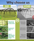 Comparison of Backyard Baseball Batting Cage With 30ft By 12ft By 8ft Frame Portable Practice Net and another cage highlighting durability and material.