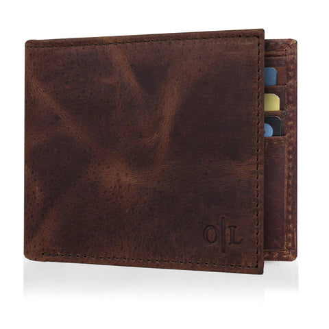 Slim Leather Wallet For Men With RFID Blocking, Minimalist Front Pocket Bifold, Ultra Thin And Sleek With ID Window, Dope Gift For Men Mocha Color Shade