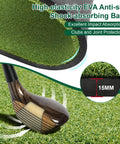 32mm Dual Turf Golf Mat For Indoor Outdoor Practice, 5x4ft Hitting Mat with EVA anti-slip shock-absorbing base