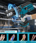 Heavy Duty Cordless Hydraulic Crimping Tool Compatible With Makita 18V Battery Including Eight Swappable Dies, crimping cables.