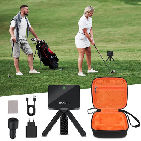 Carrying Case For Garmin Approach R10 Golf Launch Monitor With Custom Fit Inner Tray And Hard Shell Organizer, USB and Accessories