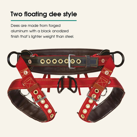 Two Floating Dees With Padded Nylon Leg Straps For Quick Access And Secure Fit, Angled Side Dees With Two Bar Design, Extra Back Dees
