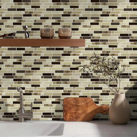 12x12 Peel And Stick Kitchen Backsplash Tiles Self Adhesive Easy Install DIY Friendly No Mess For Kitchen And Bathroom 10 Sheets