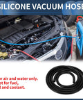 Silicone Vacuum Tubing Hose For Automotive High Temperature Black Hella Durable 6.6 Feet Long 3 Sixteenth Inch Inner Diameter 4mm ID 2.5mm Wall Thickness Universal Fit For Ford Cars Trucks Marine And More