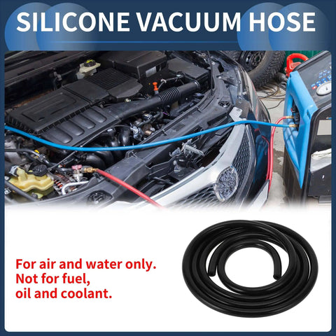 Silicone Vacuum Tubing Hose For Automotive High Temperature Black Hella Durable 6.6 Feet Long 3 Sixteenth Inch Inner Diameter 4mm ID 2.5mm Wall Thickness Universal Fit For Ford Cars Trucks Marine And More