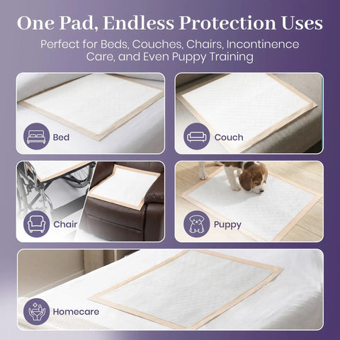 Heavy Duty Disposable Underpads 200 Count 30 X 36 Inches Ultra Absorbent Bed Pads for Incontinence on various surfaces.