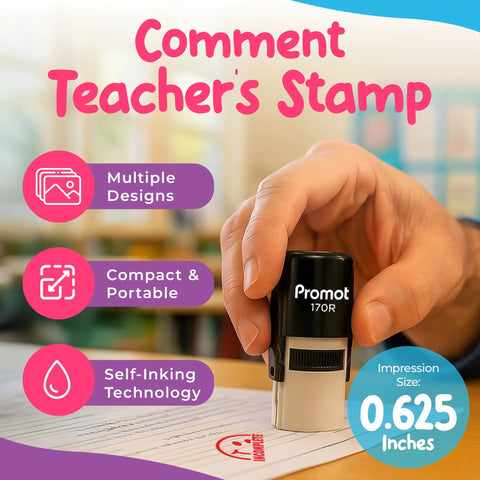 Self Inking Teacher Stamps For Quick Grading And Feedback Round Rubber Stamp With Crisp Impressions And Quick Dry Ink Refillable