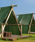 Beefed-Up Heavy Duty Canvas Tarp 12x16ft Water Resistant Tarps With Grommets on wooden canopy structure outdoors