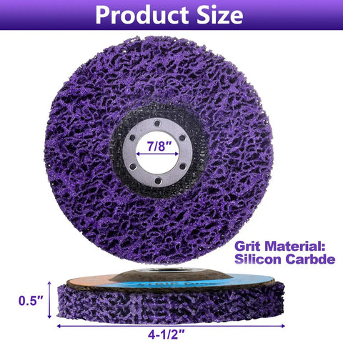 Heavy Duty Strip Discs For Angle Grinder 4-1/2 Inch By 7/8 Inch Silicon Carbide Rust Remover Wheel Paint Stripping