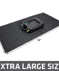 Oil Spill Mat For Garage Floor Protection No Mess Absorbent And Reusable Washable Floor Mat 30x59 Inches with black oil can