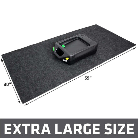 Oil Spill Mat For Garage Floor Protection No Mess Absorbent And Reusable Washable Floor Mat 30x59 Inches with black oil can