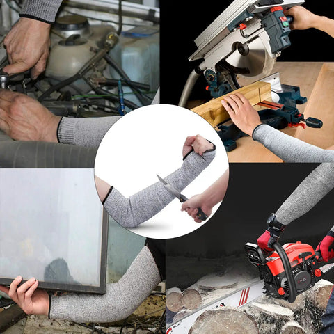 Level 5 Cut Resistant Arm Sleeve With Thumb Hole No Slip, Heavy Duty Black Protective Sleeve used in various tasks