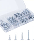 All In One Self Tapping Screws Set For Metal Wood And Plastic 125Pcs Galvanized Phillips Truss Head Self Drilling Screws in Organizer