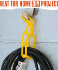 Yellow Plastic Chain Safety Barrier 124 Feet With 2 Inch Links Lightweight UV Protected for Home DIY Projects holding cable