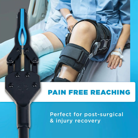 36 Inch Folding Reacher Tool For Seniors And Post Surgery Recovery, Heavy Duty Grabber Picker Upper With Magnetic Tip, Blue Gripper, Long Reach Mobility Aid For Trash And Everyday Tasks