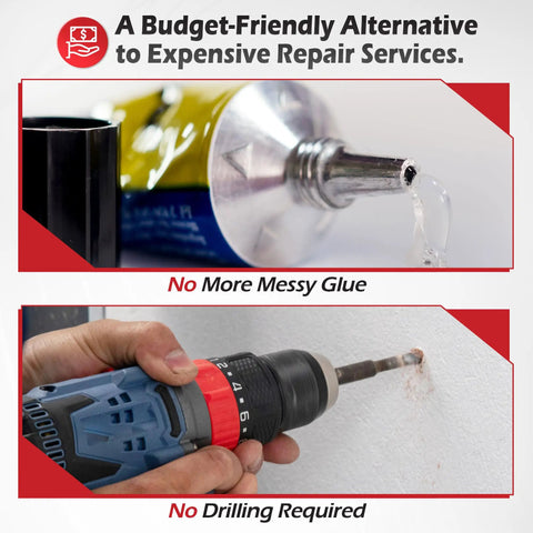 Black Moldable Silicone Putty Pre Cut Strips Non Hardening Gap Sealant For Ductwork And Windows shown with glue and drill alternatives.