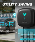 Level 2 EV Charger 11.5kW 48A Wall Mounted Charger for Home Use with NEMA 14-50 Plug, utility saving setup on wall