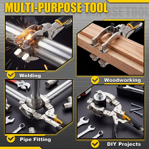 11 Inch Locking Welding Pipe Pliers Clamp For Round Tubes 2 To 3.5 Inches Heavy Duty High Carbon Steel For Metal Fabrication Industrial Home Workshop DIY Woodworking used in welding, woodwork, pipe fitting, and DIY projects