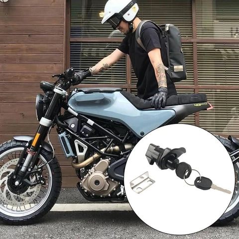 Rugged Nylon Push Button Latches For Truck Storage And Electrical Enclosures shown with motorbike background