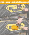 No Sweat Setup Nema L14 30P To 5 15 And 6 15 Generator Adapter Plug With 4 Prong Locking Male Connector connected to generator