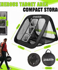 Two In One Golf Chipping Practice Net For Backyard Foldable Two And A Half Feet Includes Ground Stakes Storage Bag And Illustrated Guide