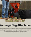 Person standing near Heavy Duty Wood Chipper Shredder Mulcher 7HP 3 Inch Capacity 3 In 1 Multi Function Yard Debris Crusher with attachment
