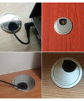 Heavy Duty Zinc Alloy Desk Grommets 3 Pack Totally Fresh Cable Management Cord Hole Covers For Home Office mounted on desks.