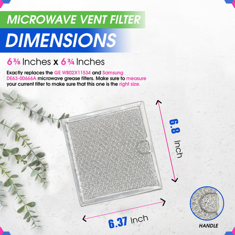 Microwave Grease Filter Replacement 6.81 By 6.34 Inches No Fuss Fit For Over The Range Vents Keeps Your Kitchen Air Fresh Traps Grease