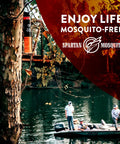 Mosquito Pro Tech 1 Acre Pack Four Tubes Outdoor Mosquito Repellent hanging on tree by lake