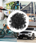 Spring Wave Washer Gasket Kit 500 Pieces Spring Steel Wave Washers For Electrical Connections And Automotive Applications, pile of black washers