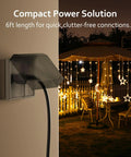 6ft Indoor Outdoor Extension Cord 16 Gauge 3 Conductor SJTW, 2 Pack, connected to outdoor lighting under a gazebo