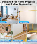 2-In-1 Laser Distance Meter And 16 Ft Tape Measure For Indoor Measuring Handy 130 Ft Range Quick Room To Hallway Checks in home layout scenes