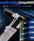 Pro Grade Hands Free Rigging Tension Gauge For Sailboat Shrouds And Wire Rope Standing Rigging Forestays And Cable Rigs Fits Nine Thirty Second Inch Nine Sixteenth Inch And Three Eighths Inch Cables Up To Four Thousand Five Hundred Pound Capacity, 1/4in wire rope compatibility chart