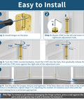 Installation guide for Real Deal Brushed Gold Self Closing Door Hinges, showing adjustment steps for proper fit and closure.