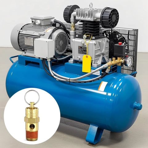 Air compressor check valves, 2 pcs, brass, 1/4 in NPT with 200 PSI pop-off pressure
