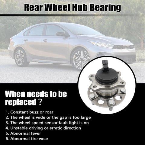Rear Wheel Hub Bearing 52730F0000 Direct Fit Replacement For Kia Forte 2019 2020 2021 2022 2023 shown with vehicle in background