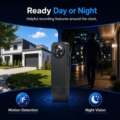 Compact Wearable Body Cam With Straight Up 1080p Hd Clips And Reliable Infrared Night Vision For Security Teams Or Road Warriors Featuring Extended Battery Life And Smooth Loop Recording No Stress At All with motion detection and night vision.