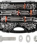 VIGRUE 405-piece stainless steel hex bolt kit in a plastic case with bolts, nuts and washers (includes 3 in long bolts)