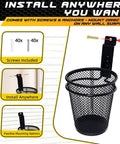 40 Piece Slatwall Organizer Kit With Hooks Shelves Baskets Bins Cups And Straps Plus Mounting Screws For Heavy Duty Garage Workshop And Utility Room Storage